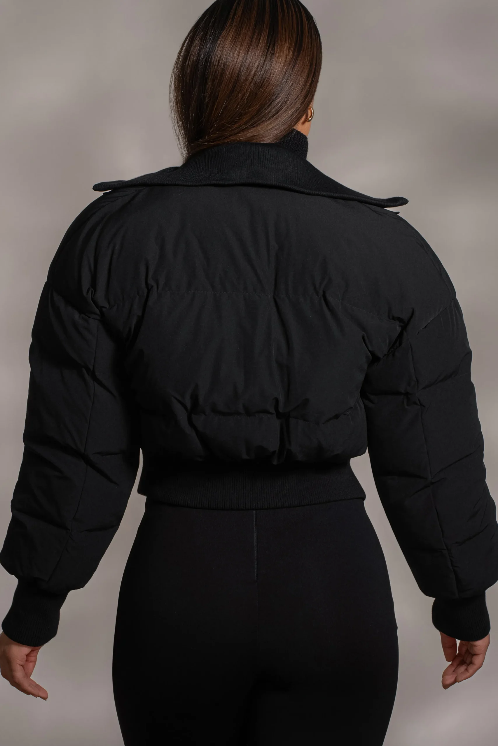 JLUXLABEL Black Stassie Ribbed Jacket
