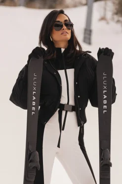 JLUXLABEL Black Stassie Ribbed Jacket