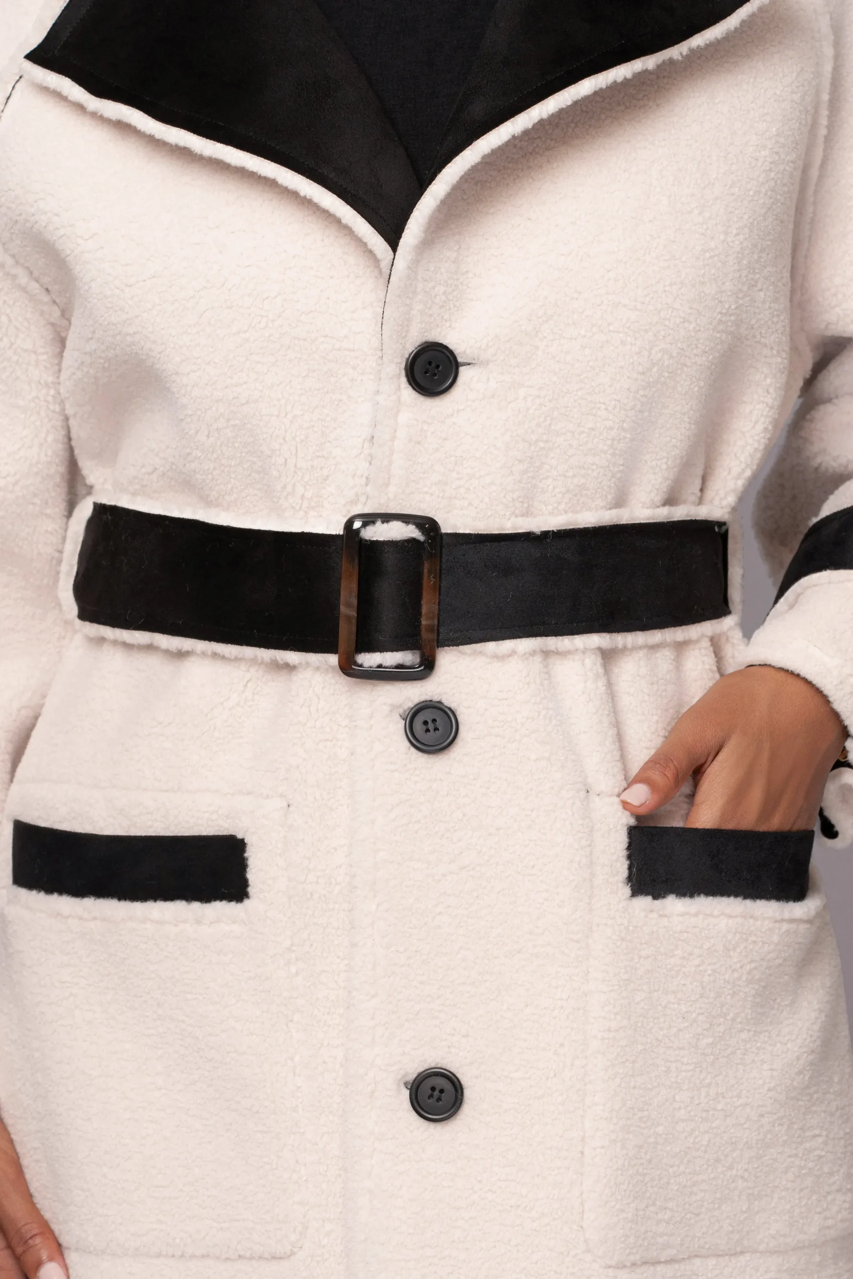 JLUXLABEL Black Suede And Sherpa Reversible Coat