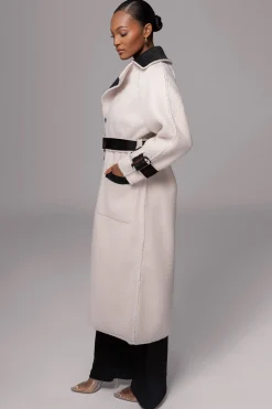 JLUXLABEL Black Suede And Sherpa Reversible Coat