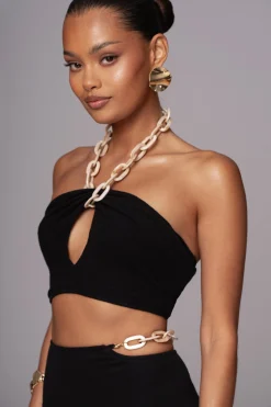 JLUXLABEL Black Summer Horizon Skirt Set