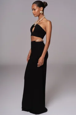 JLUXLABEL Black Summer Horizon Skirt Set