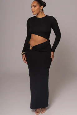 JLUXLABEL Black Summer Romance Cutout Dress