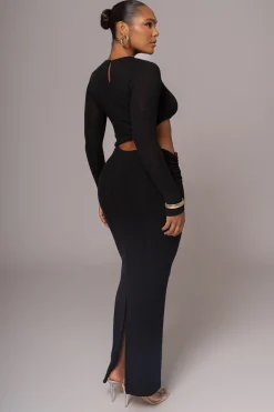 JLUXLABEL Black Summer Romance Cutout Dress