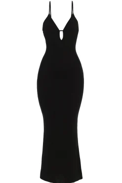 JLUXLABEL Black Sun Rays Knit Maxi Dress