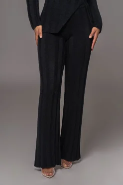 JLUXLABEL Black Take A Chance Ribbed Pant Set