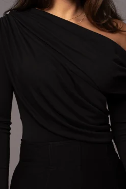 JLUXLABEL Black Ultra High Neck Bodysuit