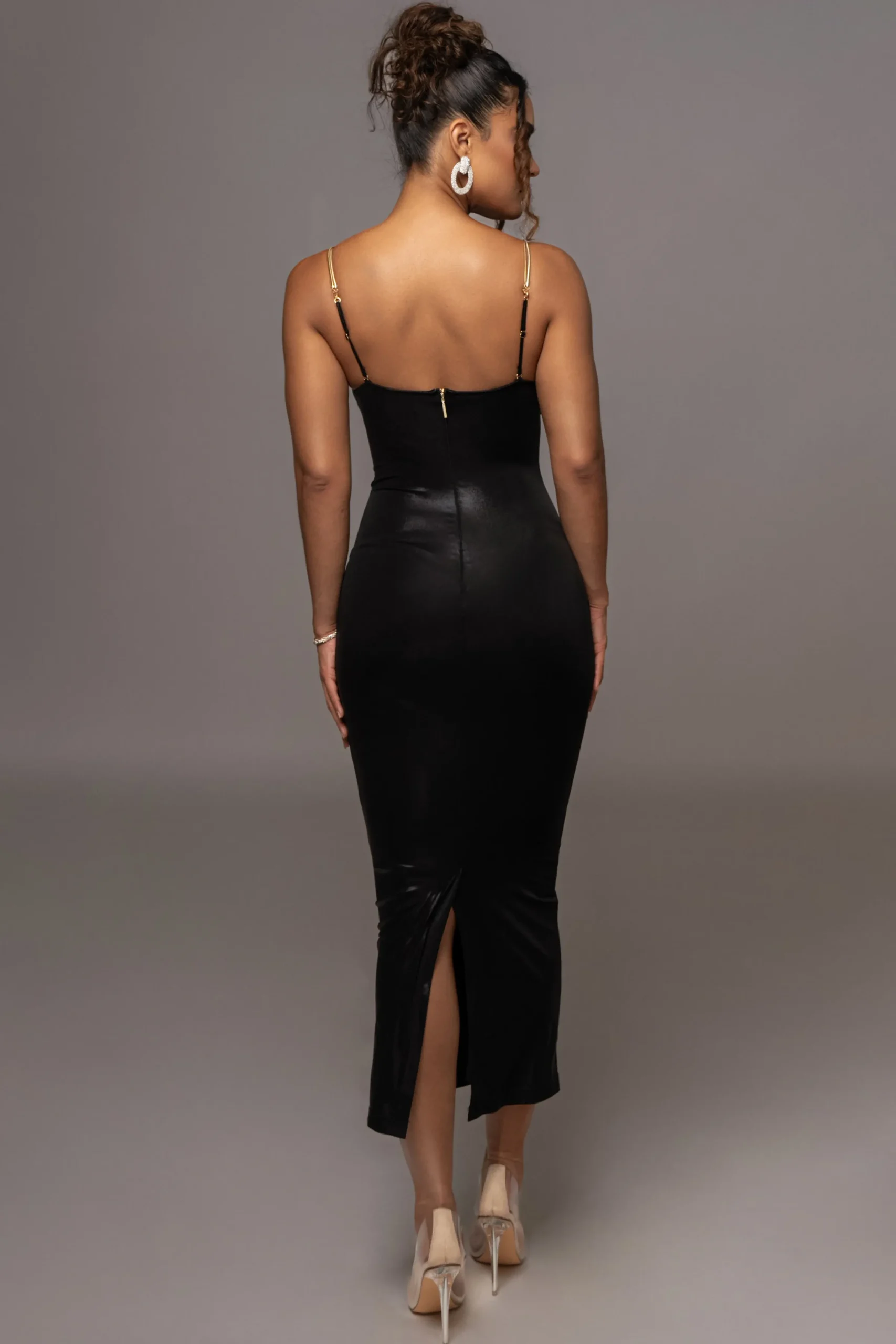 JLUXLABEL Black Visions Of You Midi Dress