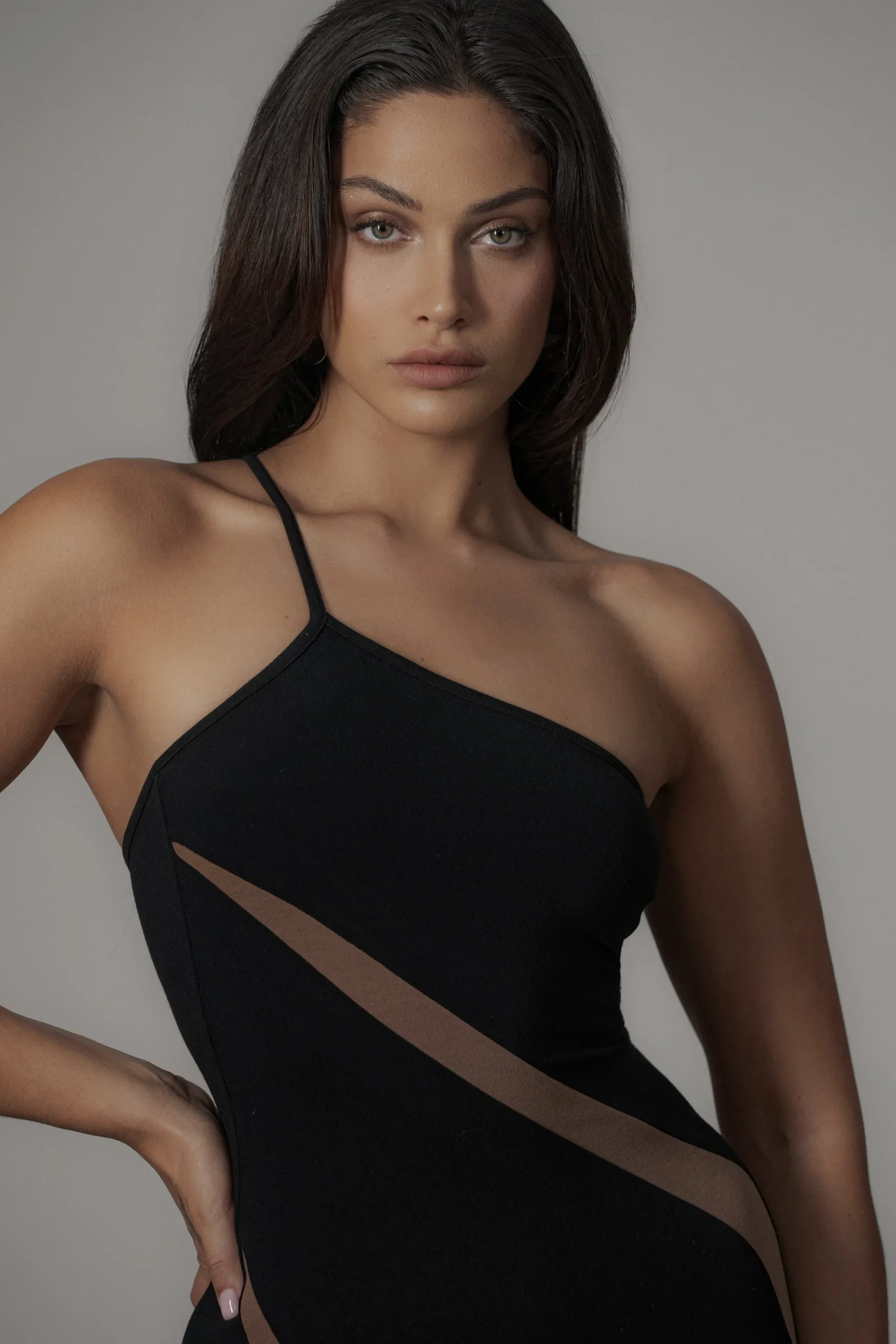 JLUXLABEL Black Wanderlust One Shoulder Dress
