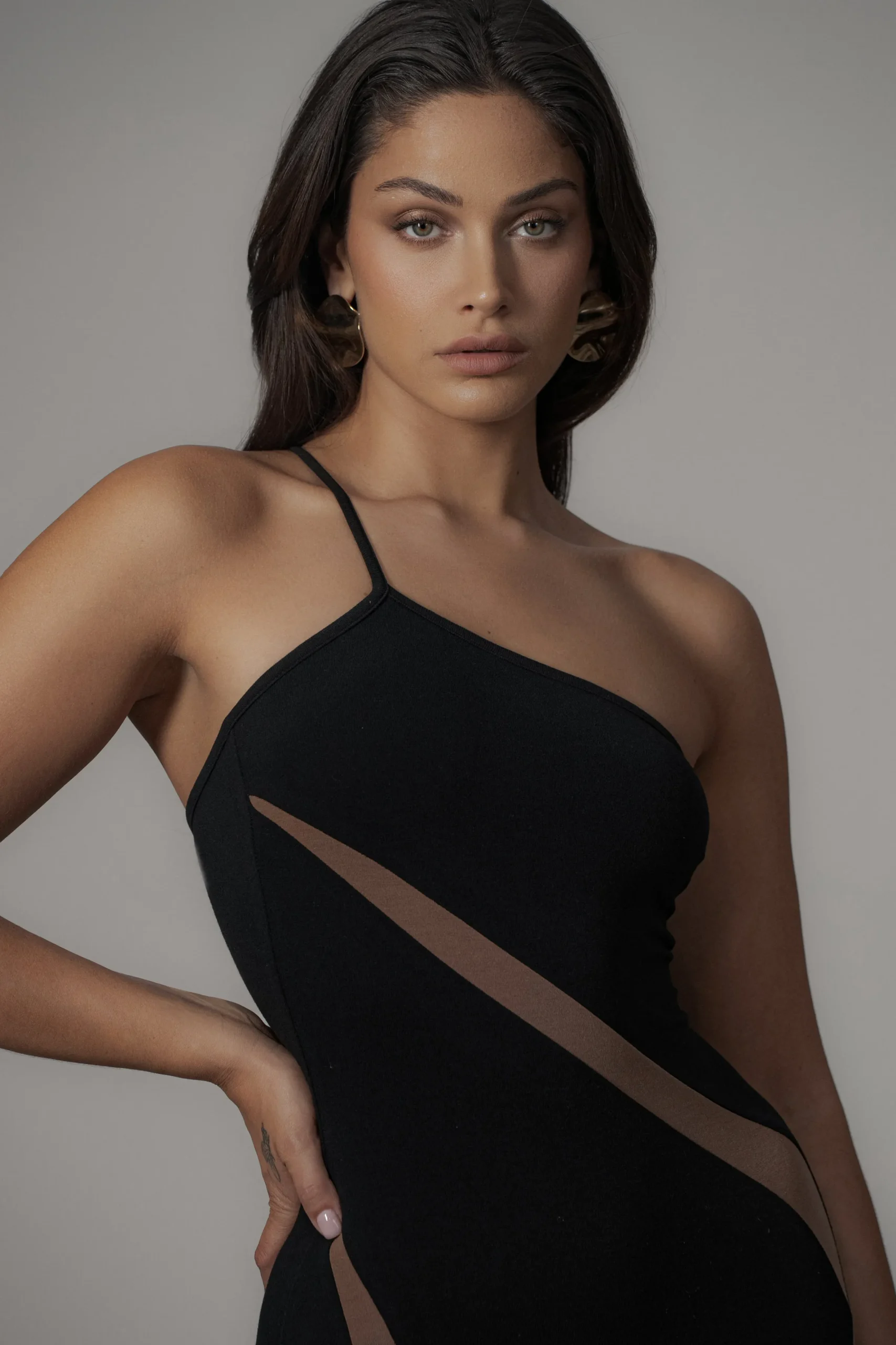 JLUXLABEL Black Wanderlust One Shoulder Dress