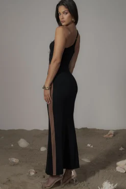 JLUXLABEL Black Wanderlust One Shoulder Dress