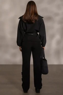 JLUXLABEL Black Willow Belted Jacket