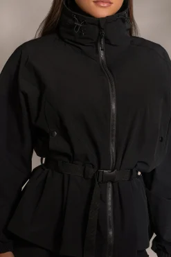 JLUXLABEL Black Willow Belted Jacket