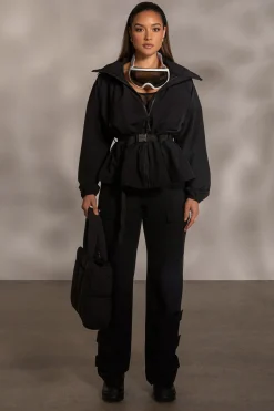 JLUXLABEL Black Willow Belted Jacket