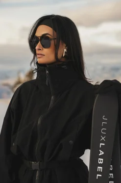 JLUXLABEL Black Willow Belted Jacket