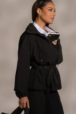 JLUXLABEL Black Willow Belted Jacket
