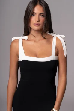 JLUXLABEL Black/Beige Clarice Reversible Maxi Dress