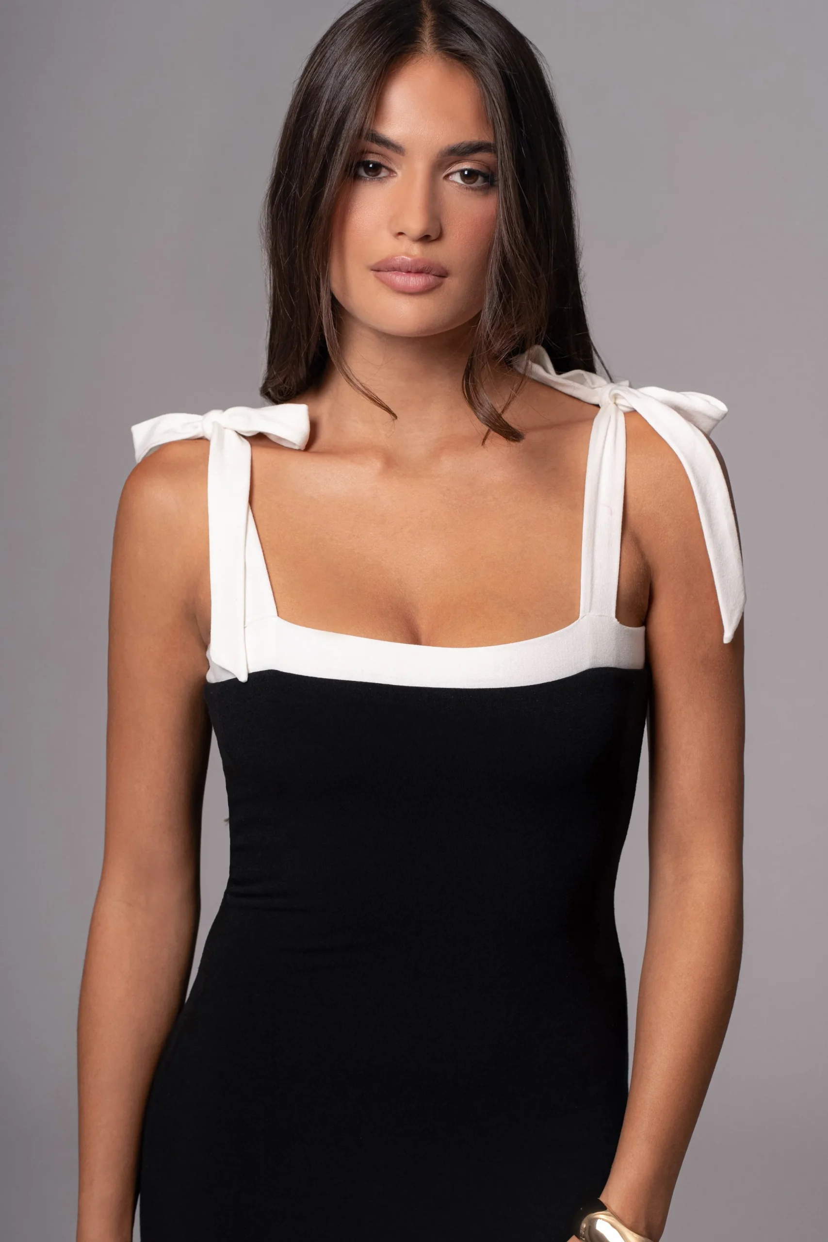 JLUXLABEL Black/Beige Clarice Reversible Maxi Dress