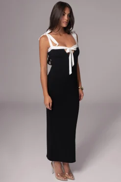 JLUXLABEL Black/Beige Clarice Reversible Maxi Dress