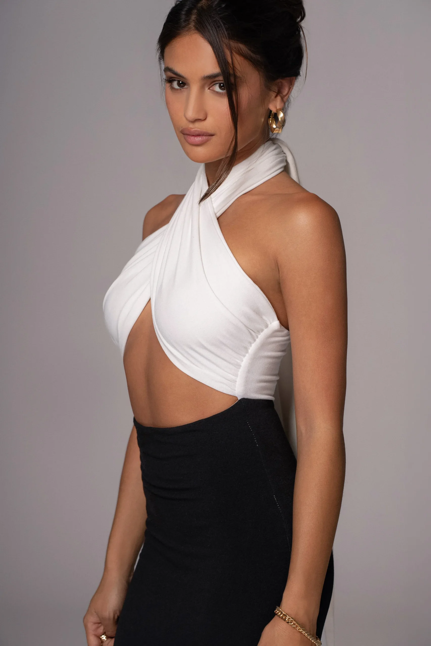 JLUXLABEL Black/Beige Dominic Reversible Maxi Dress