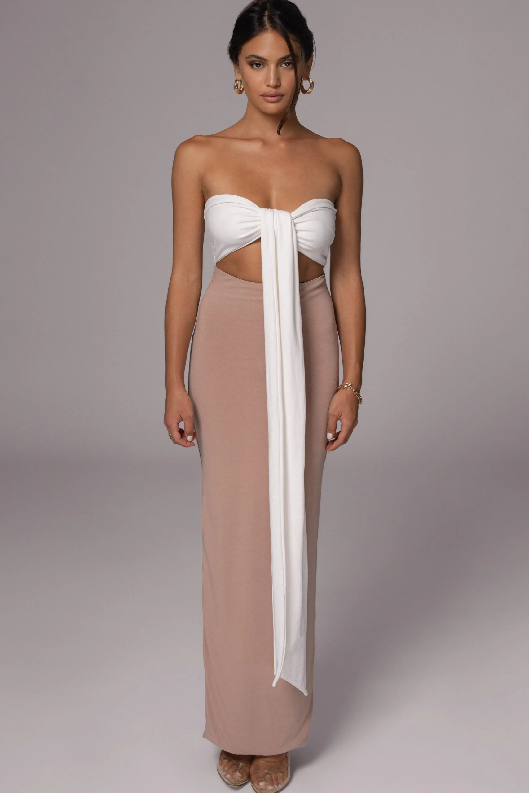 JLUXLABEL Black/Beige Dominic Reversible Maxi Dress