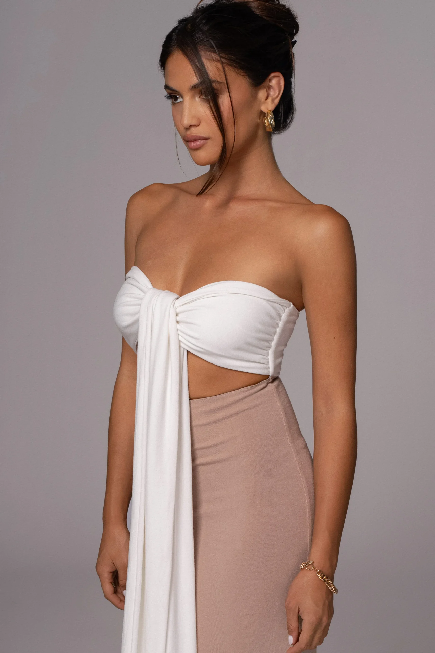 JLUXLABEL Black/Beige Dominic Reversible Maxi Dress