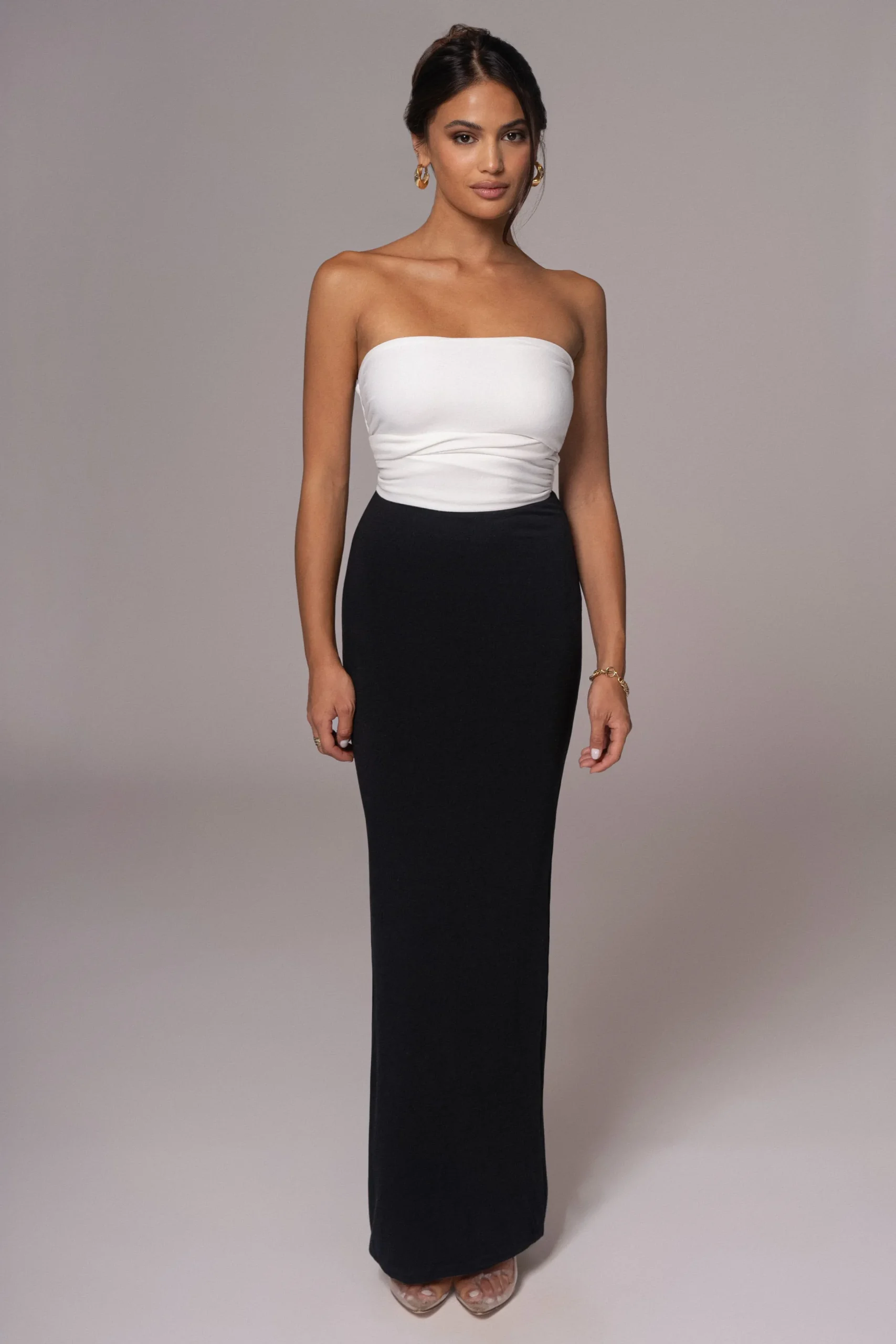 JLUXLABEL Black/Beige Dominic Reversible Maxi Dress