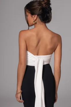 JLUXLABEL Black/Beige Dominic Reversible Maxi Dress