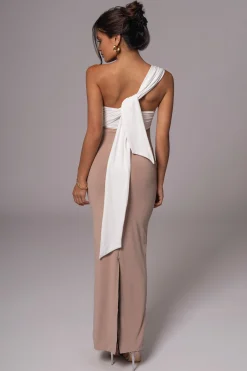 JLUXLABEL Black/Beige Dominic Reversible Maxi Dress