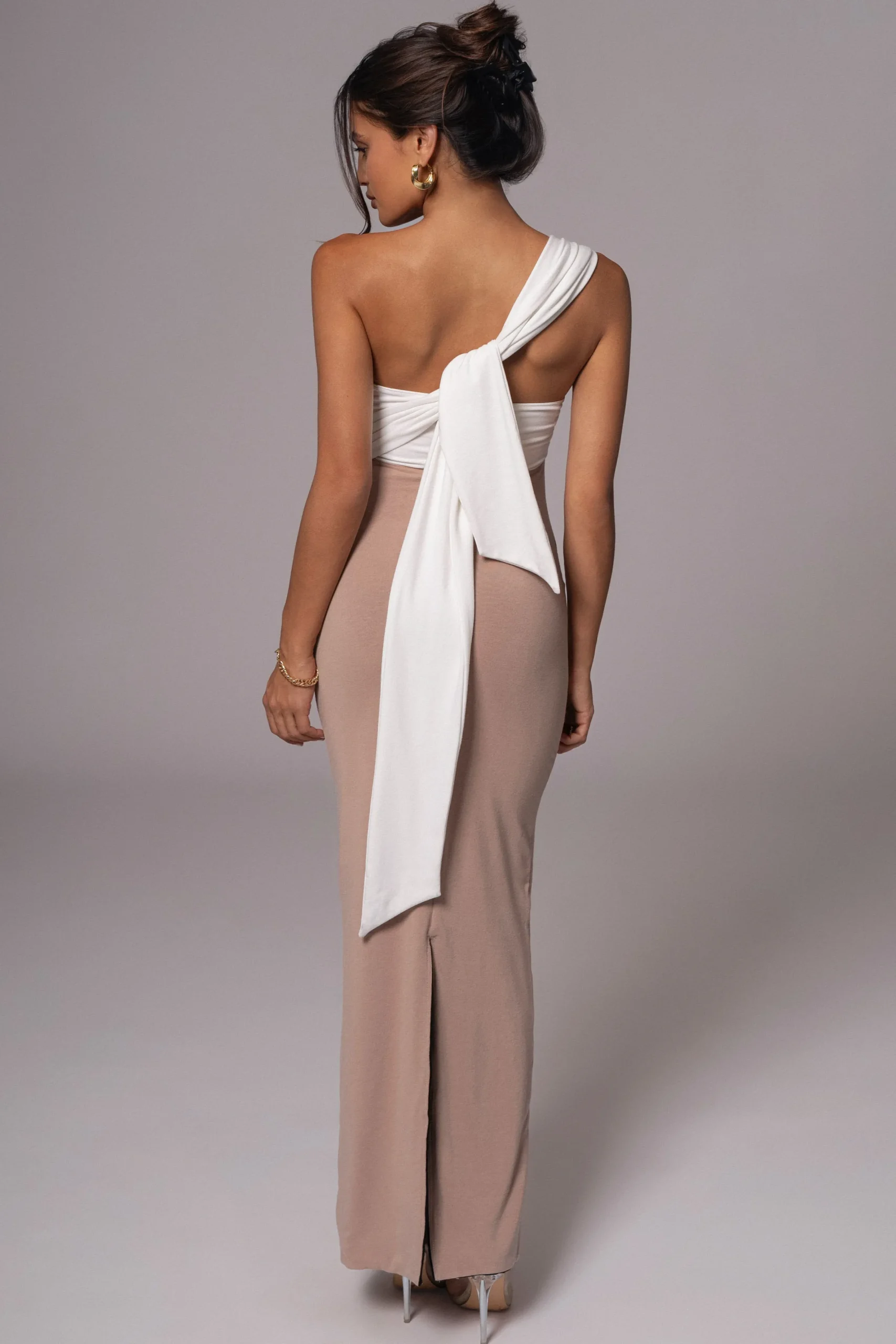 JLUXLABEL Black/Beige Dominic Reversible Maxi Dress