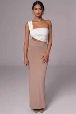 JLUXLABEL Black/Beige Dominic Reversible Maxi Dress