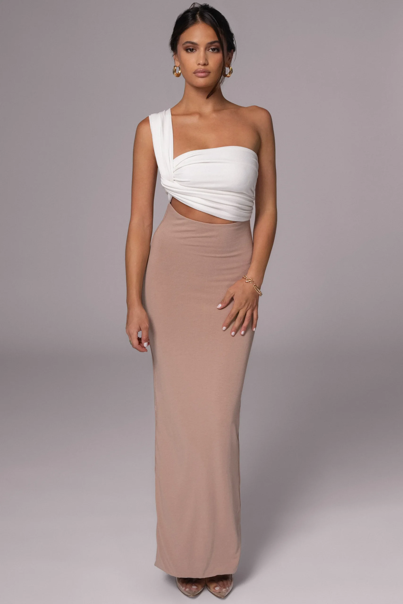 JLUXLABEL Black/Beige Dominic Reversible Maxi Dress