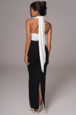 JLUXLABEL Black/Beige Dominic Reversible Maxi Dress