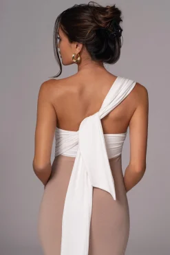 JLUXLABEL Black/Beige Dominic Reversible Maxi Dress