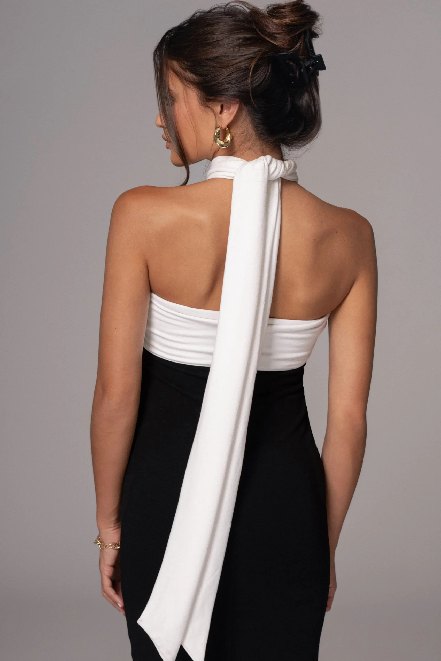 JLUXLABEL Black/Beige Dominic Reversible Maxi Dress