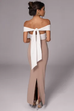 JLUXLABEL Black/Beige Dominic Reversible Maxi Dress