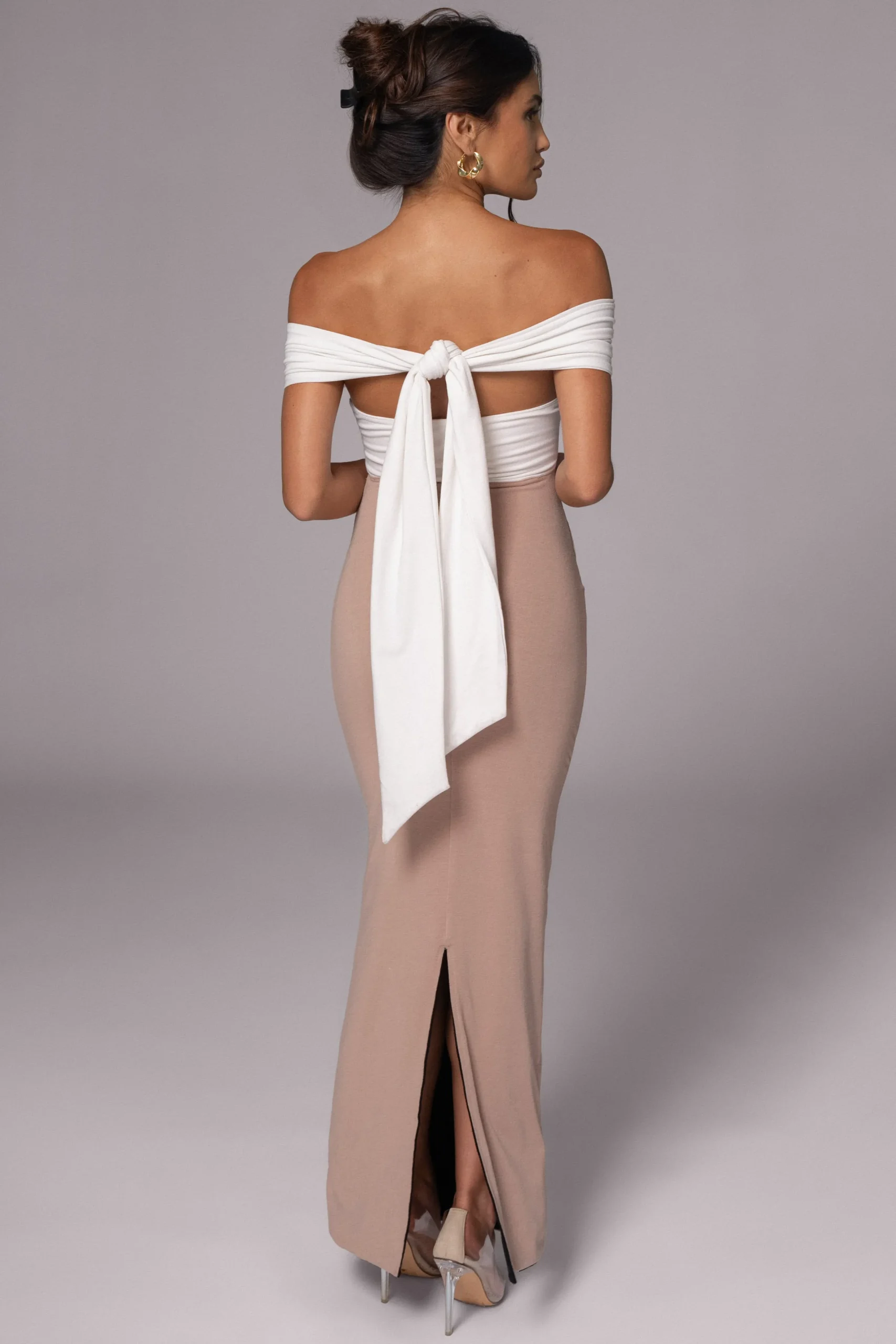 JLUXLABEL Black/Beige Dominic Reversible Maxi Dress