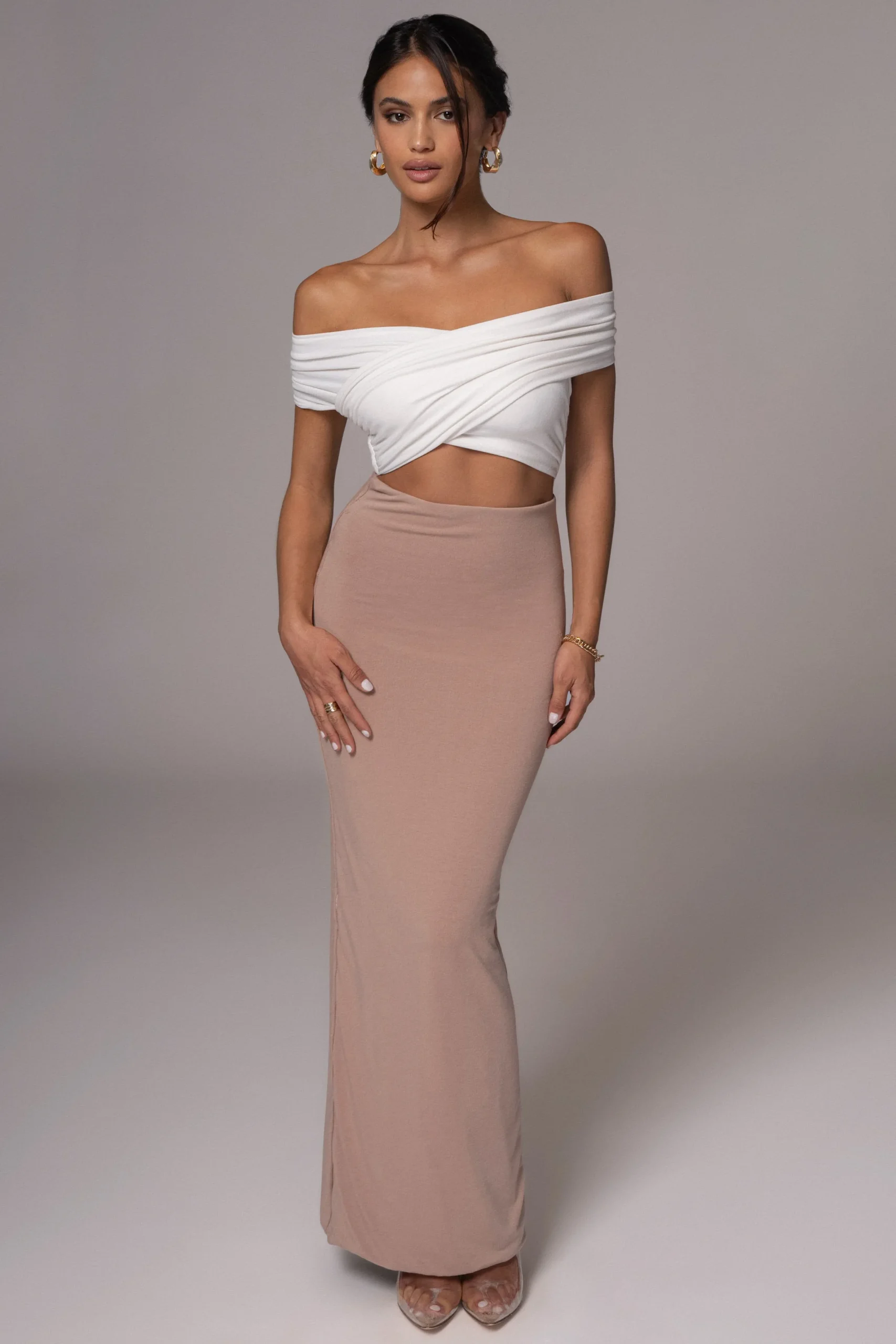 JLUXLABEL Black/Beige Dominic Reversible Maxi Dress
