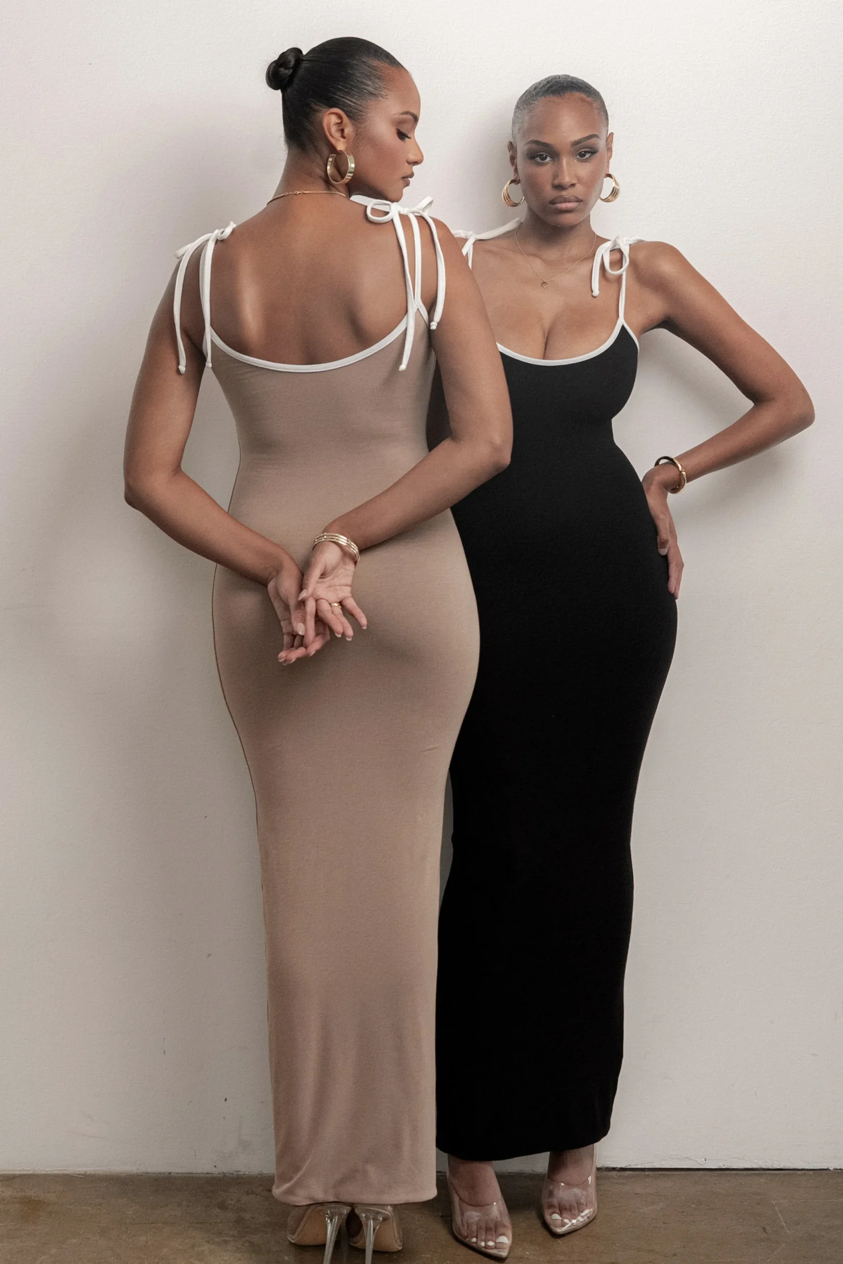 JLUXLABEL Black/Beige Shawna Reversible Maxi Dress