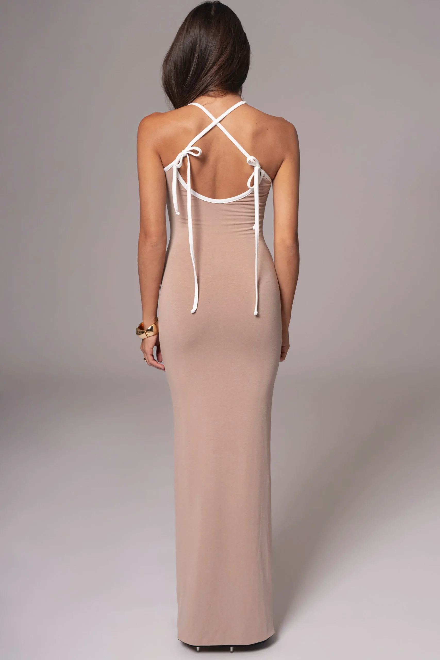 JLUXLABEL Black/Beige Shawna Reversible Maxi Dress