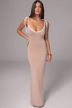 JLUXLABEL Black/Beige Shawna Reversible Maxi Dress