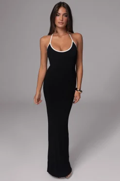 JLUXLABEL Black/Beige Shawna Reversible Maxi Dress
