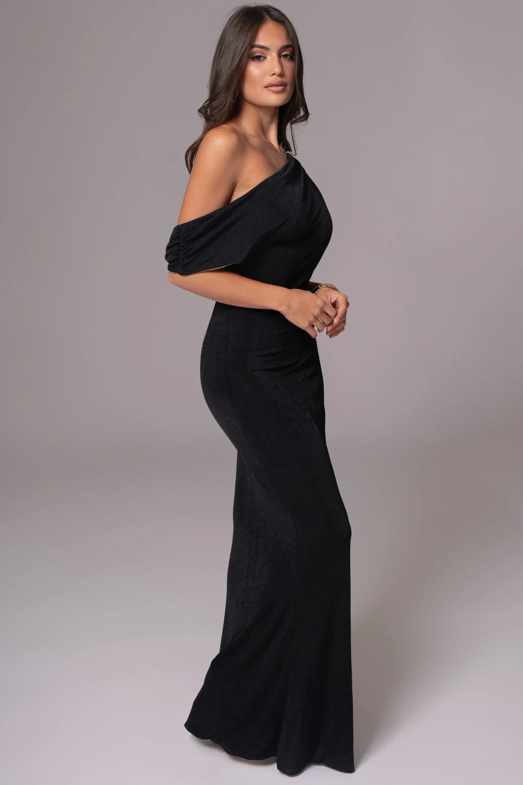 JLUXLABEL Black/Brown Classic Elegance Reversible Maxi Dress