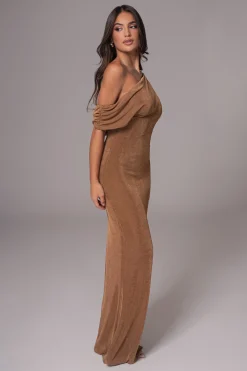JLUXLABEL Black/Brown Classic Elegance Reversible Maxi Dress