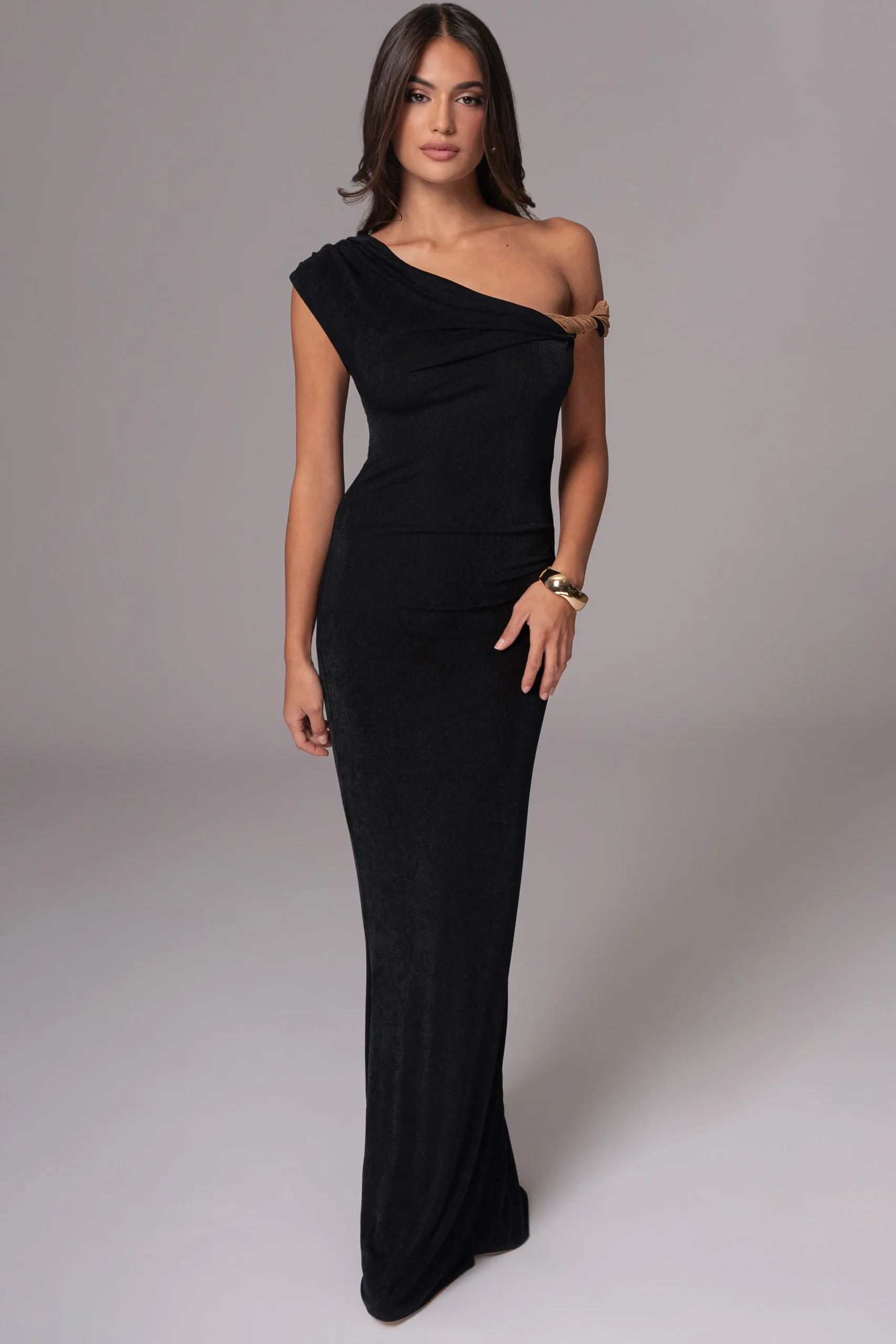 JLUXLABEL Black/Brown Classic Elegance Reversible Maxi Dress