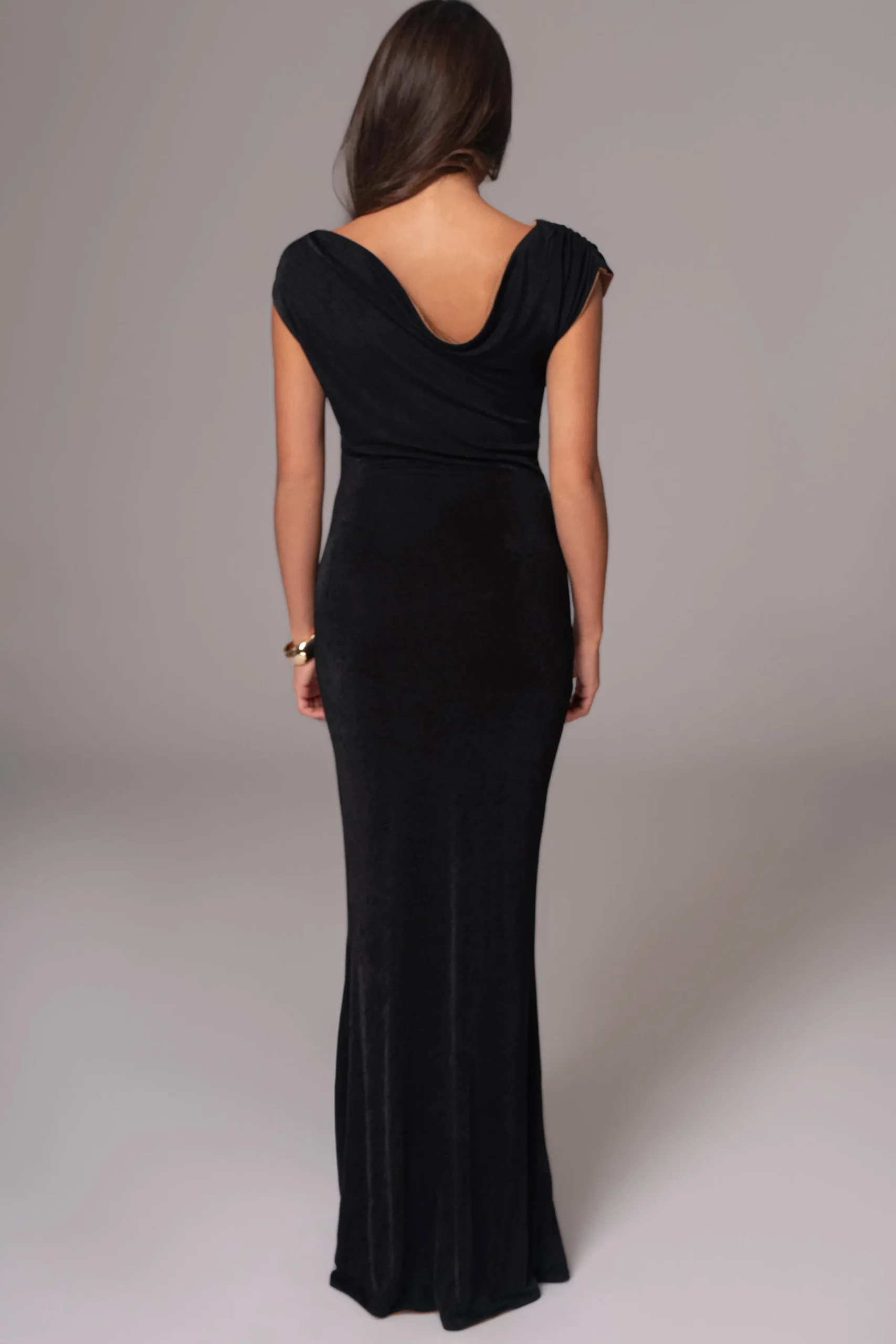 JLUXLABEL Black/Brown Classic Elegance Reversible Maxi Dress