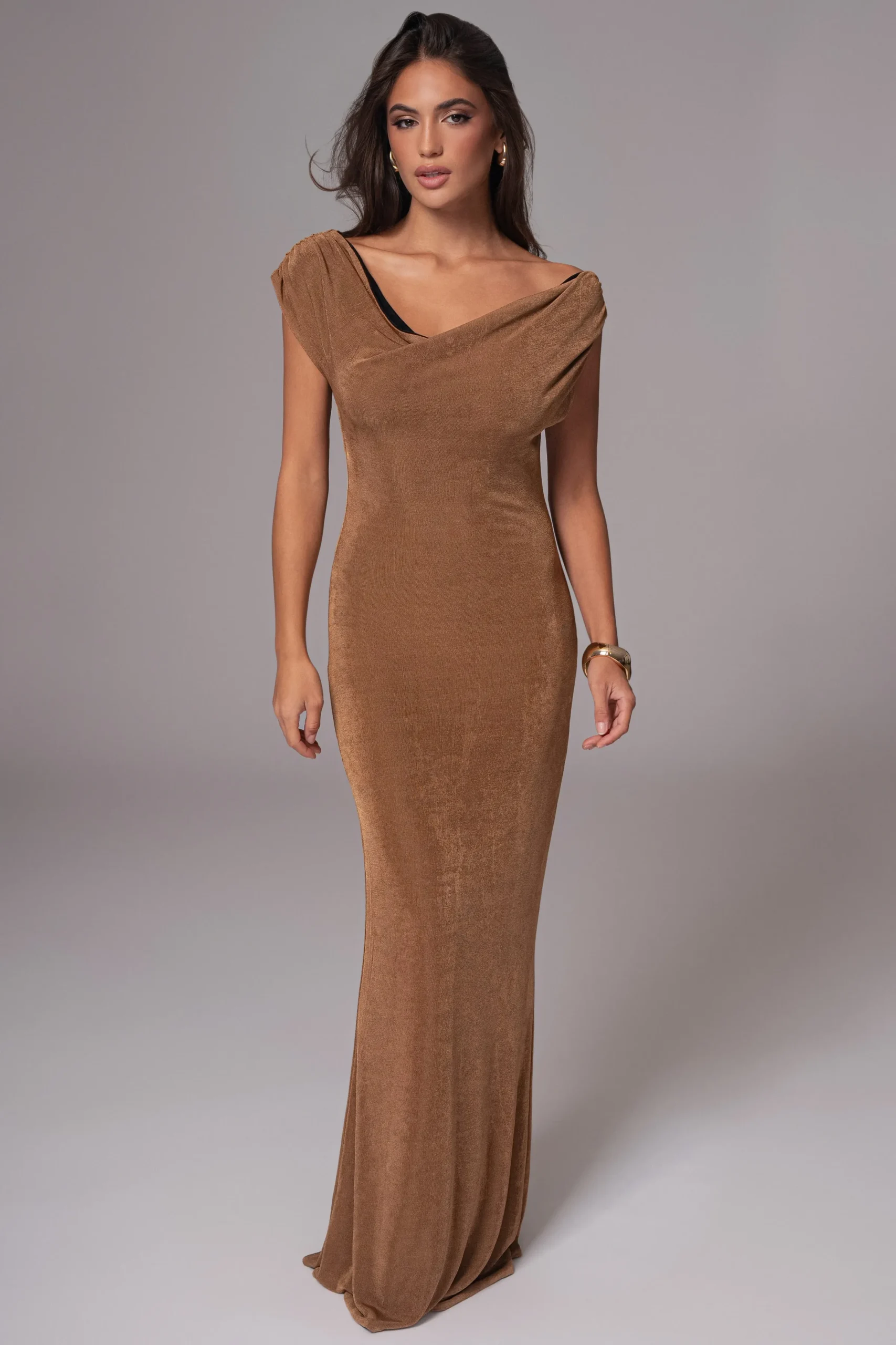 JLUXLABEL Black/Brown Classic Elegance Reversible Maxi Dress