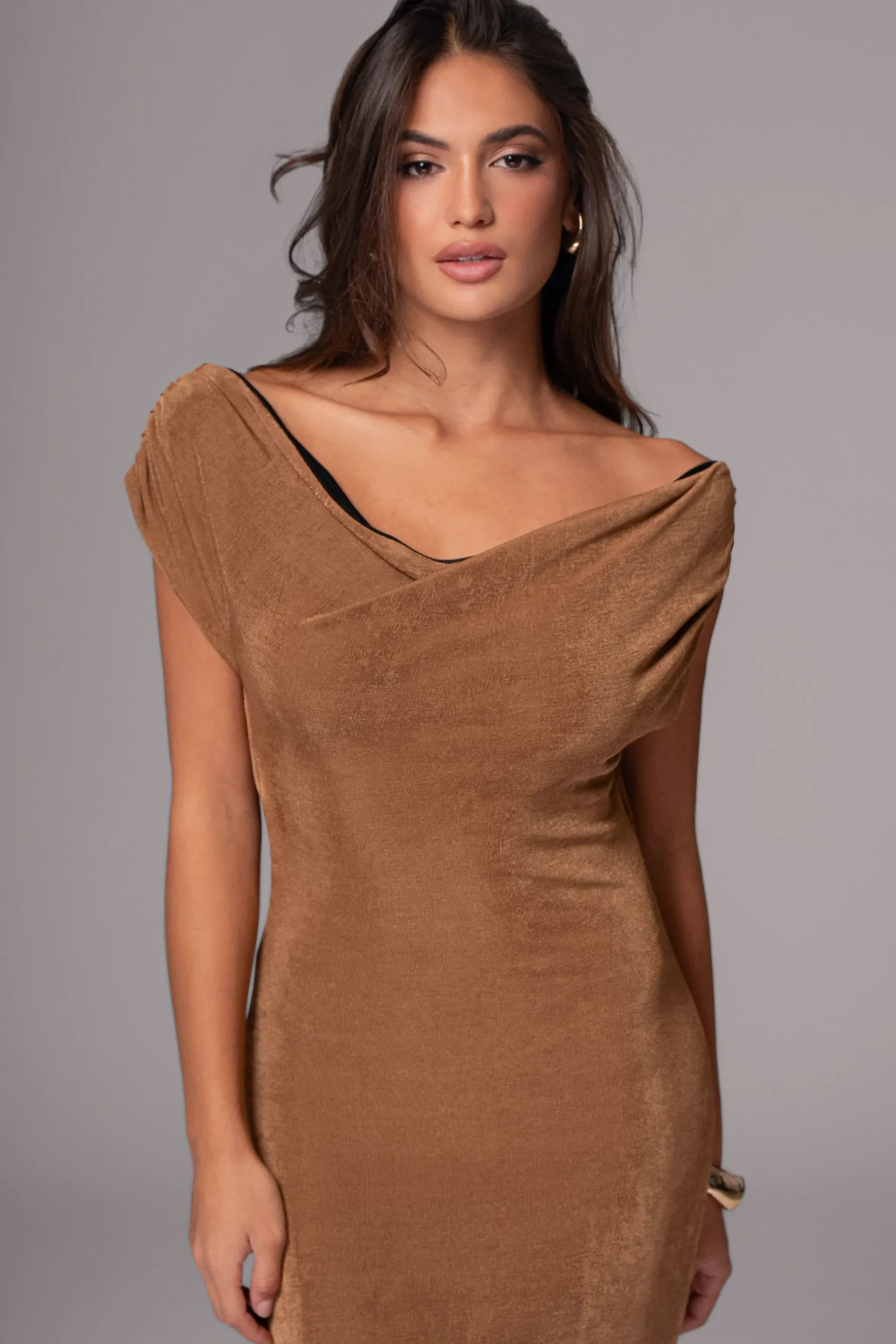 JLUXLABEL Black/Brown Classic Elegance Reversible Maxi Dress