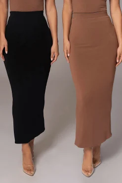JLUXLABEL Black/Pecan Everyday Reversible Skirt