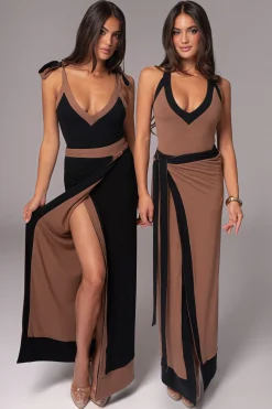 JLUXLABEL Black/Pecan Kamie Reversible Skirt Set